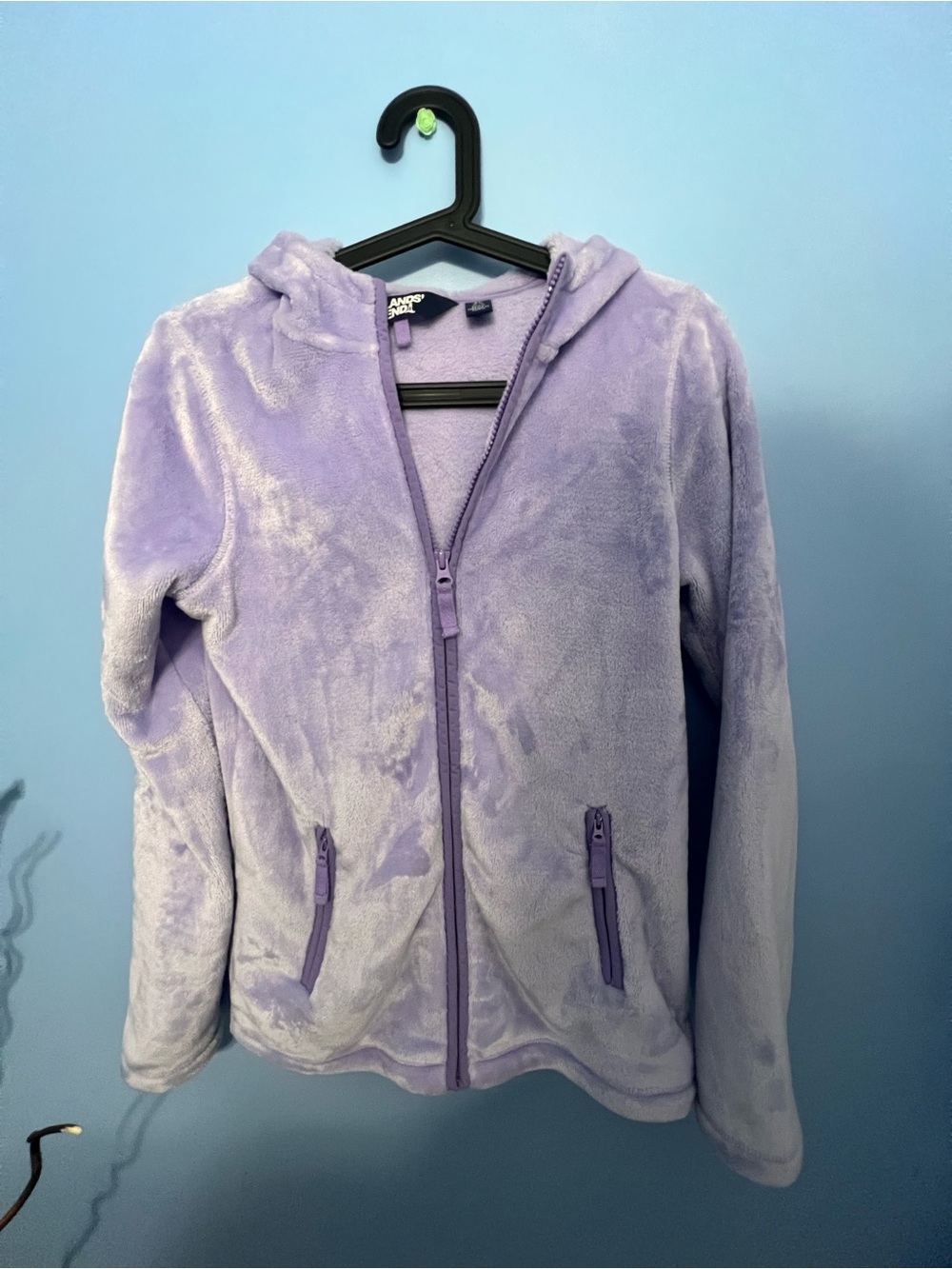 Lands' End Girls' Lavender Plush Zip Hoodie